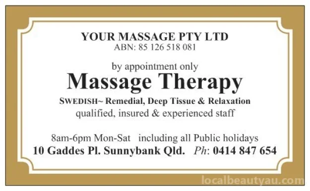 Your Massage Pty Ltd, Brisbane - 